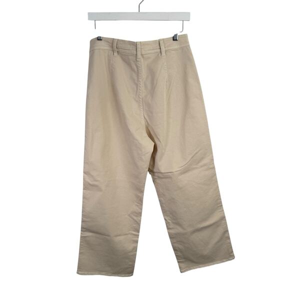 Marine Layer Bridget Wide Leg Crop Pants Papyrus Cream High Rise Womens 8 - Picture 5 of 7